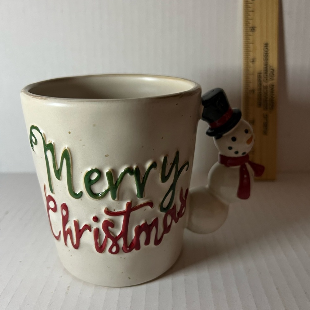 Christmas Mug with Snowman Handle